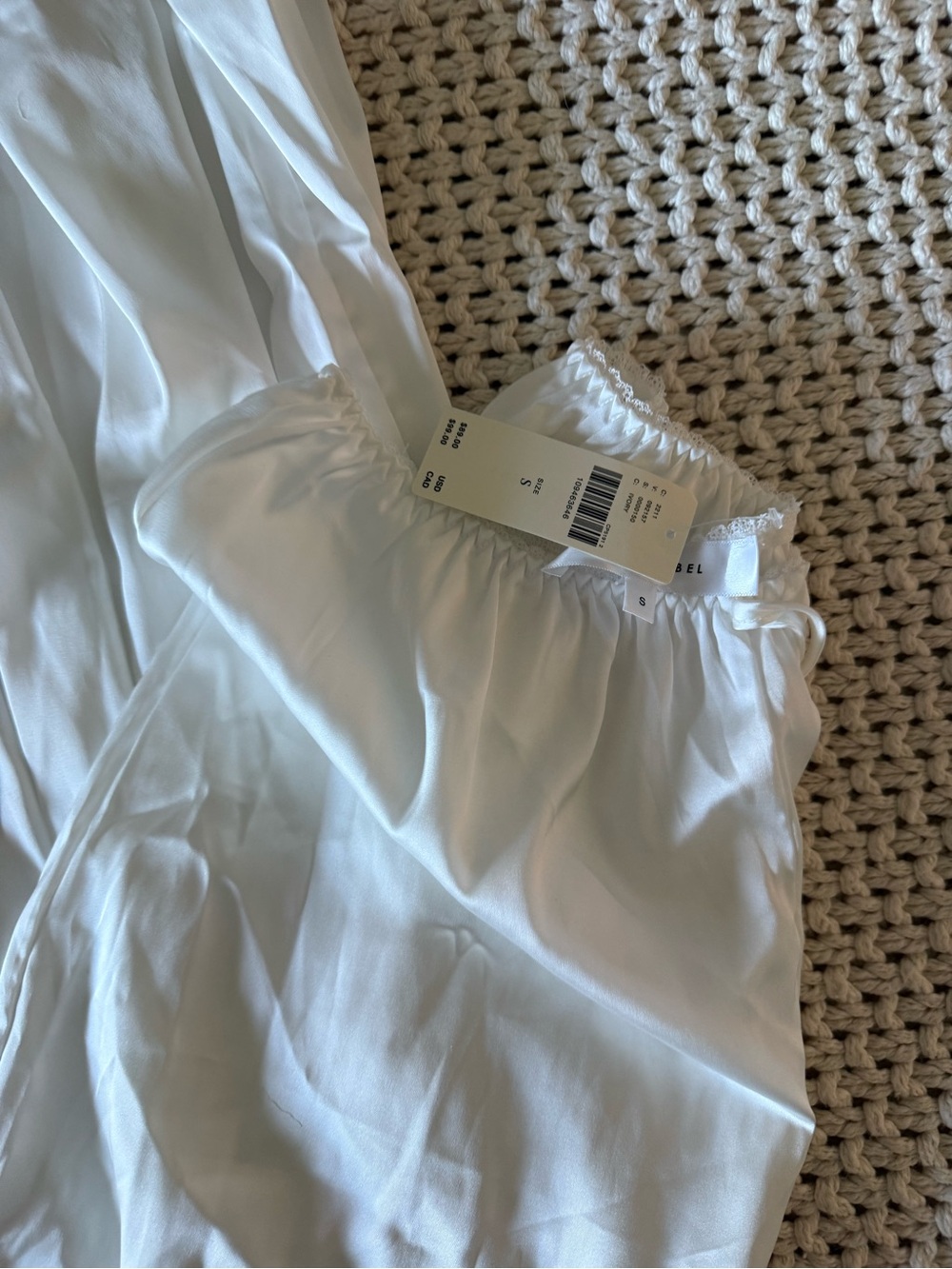Cream Lace-Trim Wide Leg Pants - Picture 7 of 8